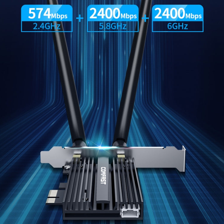 COMFAST AX200 Pro+ 5374Mbps WiFi6 PCIE High Speed Wireless Network Card, AX200 Pro+ COMFAST AX200 Pro+ 5374Mbps WiFi6 PCIE High Speed Wireless Network Card, AX200 Pro+